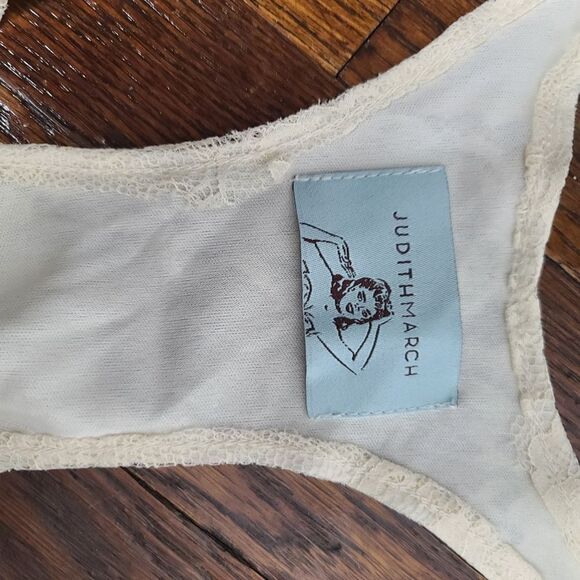 Vintage Judith March Cream Ruffled Lace Boho Tank Top - Picture 6 of 10